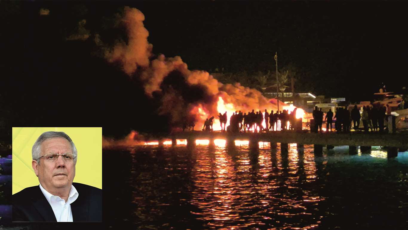 Marina yangınında Aziz Yıldırım'ın yatı kıl payı kurtuldu haberi