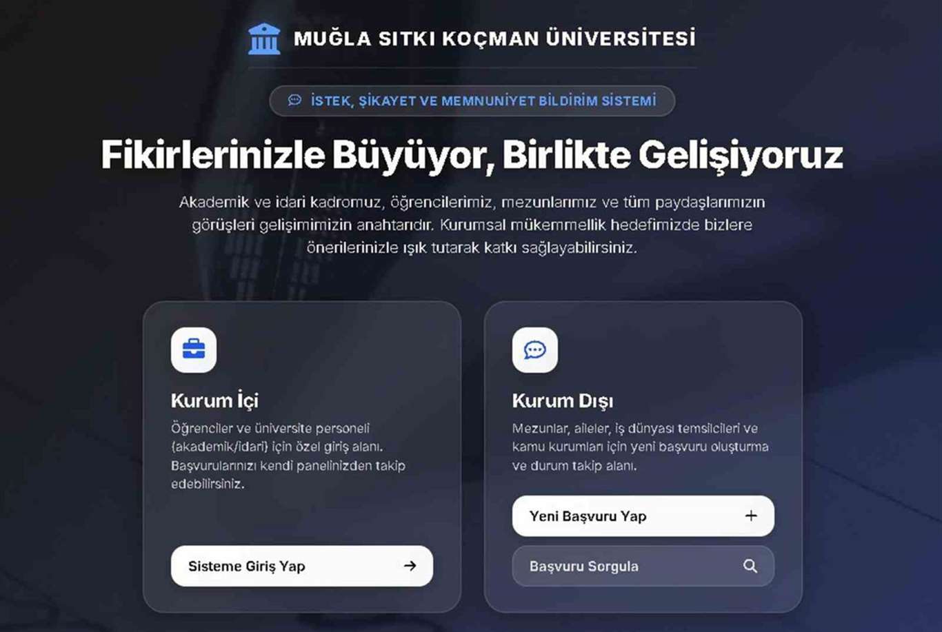MSKÜ'de geri bildirim sistemi kurum dışı paydaşlara da açıldı haberi