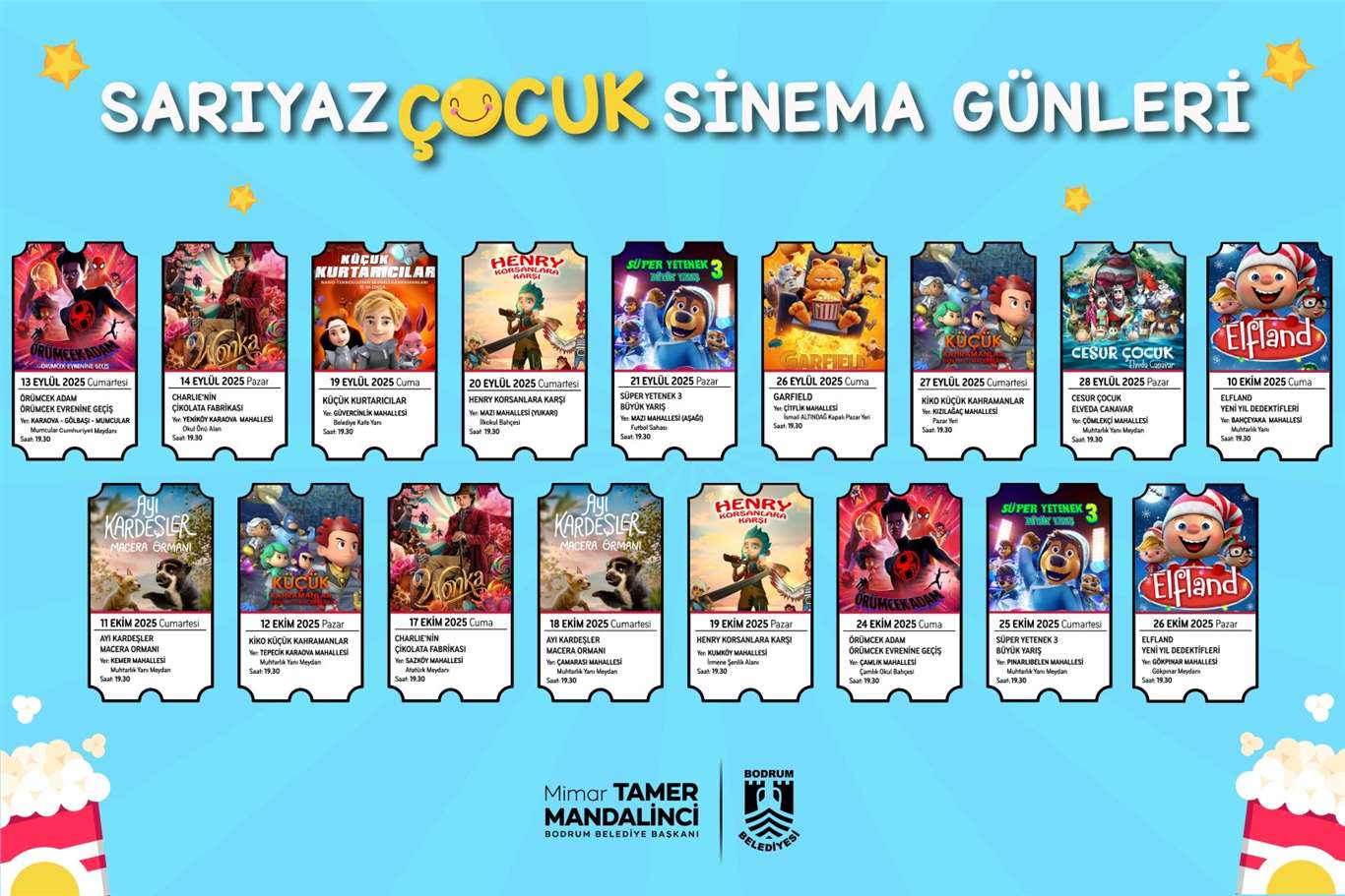 Bodrum'da çocuklara özel açık hava sinema günleri başlıyor haberi