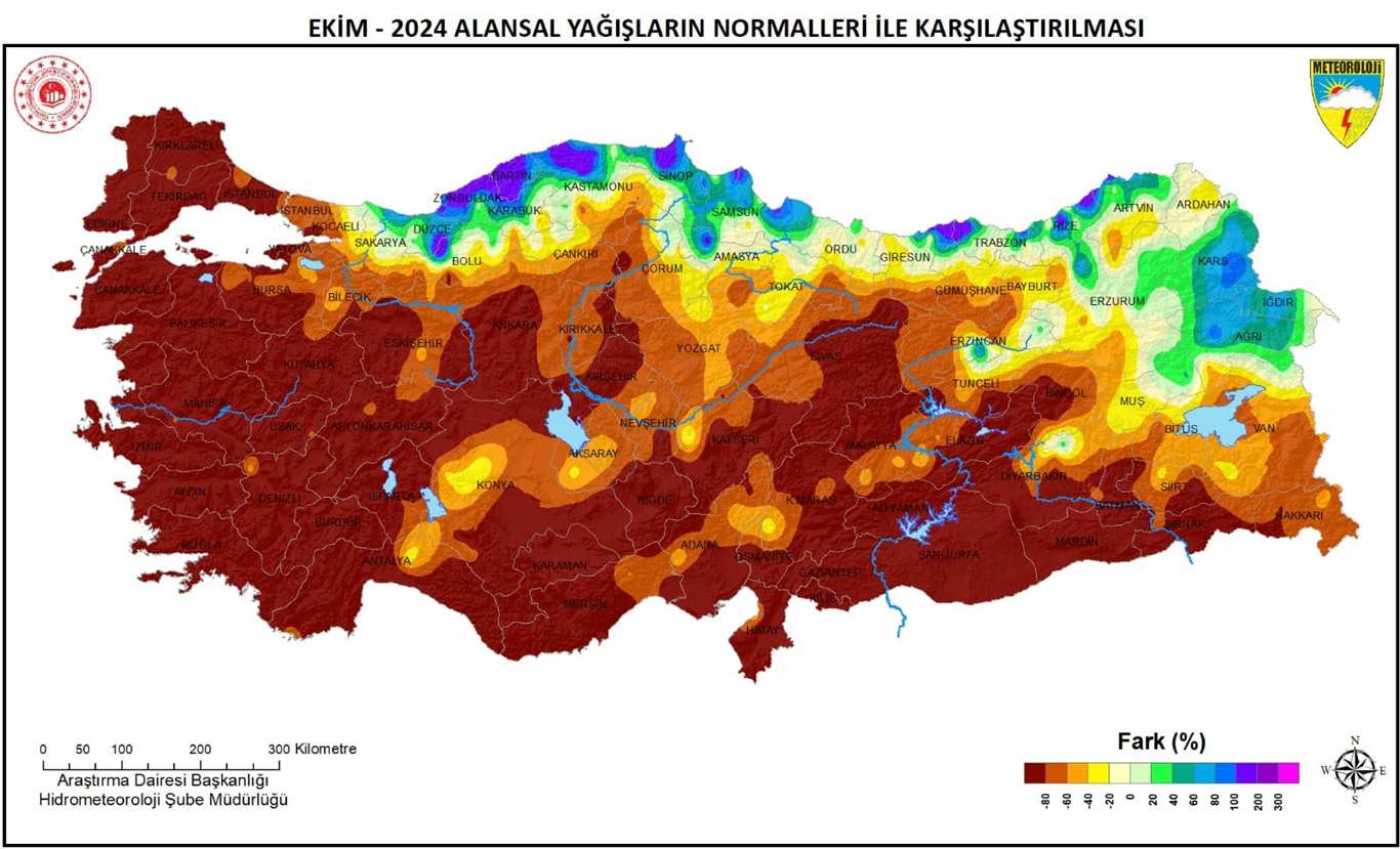  Ekim ayında aldığı yağış en fazla azalan il yüzde 99 ile Muğla haberi