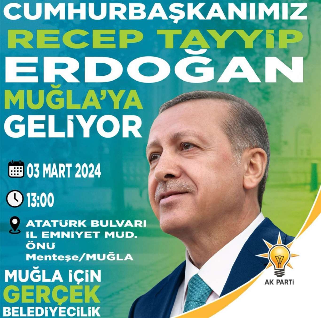 Cumhurbaşkanı Erdoğan 3 Mart'ta Menteşe'de miting düzenleyecek haberi