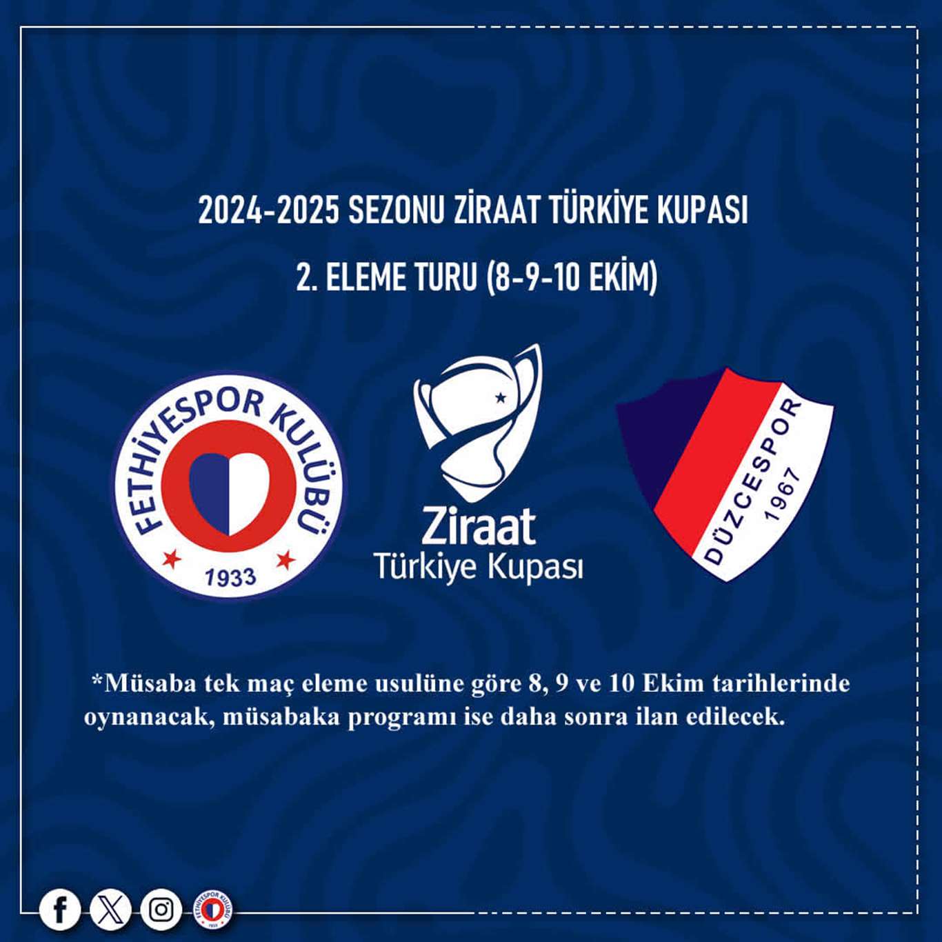 Fethiyespor'un Ziraat Türkiye Kupası'ndaki rakibi belli oldu haberi