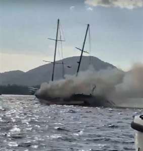 Göcek açıklarında gulet yangını: Tekne kullanılamaz hale geldi haberi
