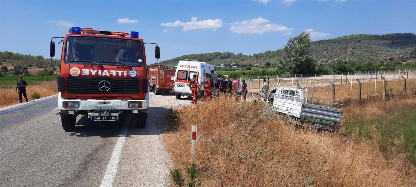 Bodrum'da kamyonet tarlaya uçtu: 2 yaralı haberi