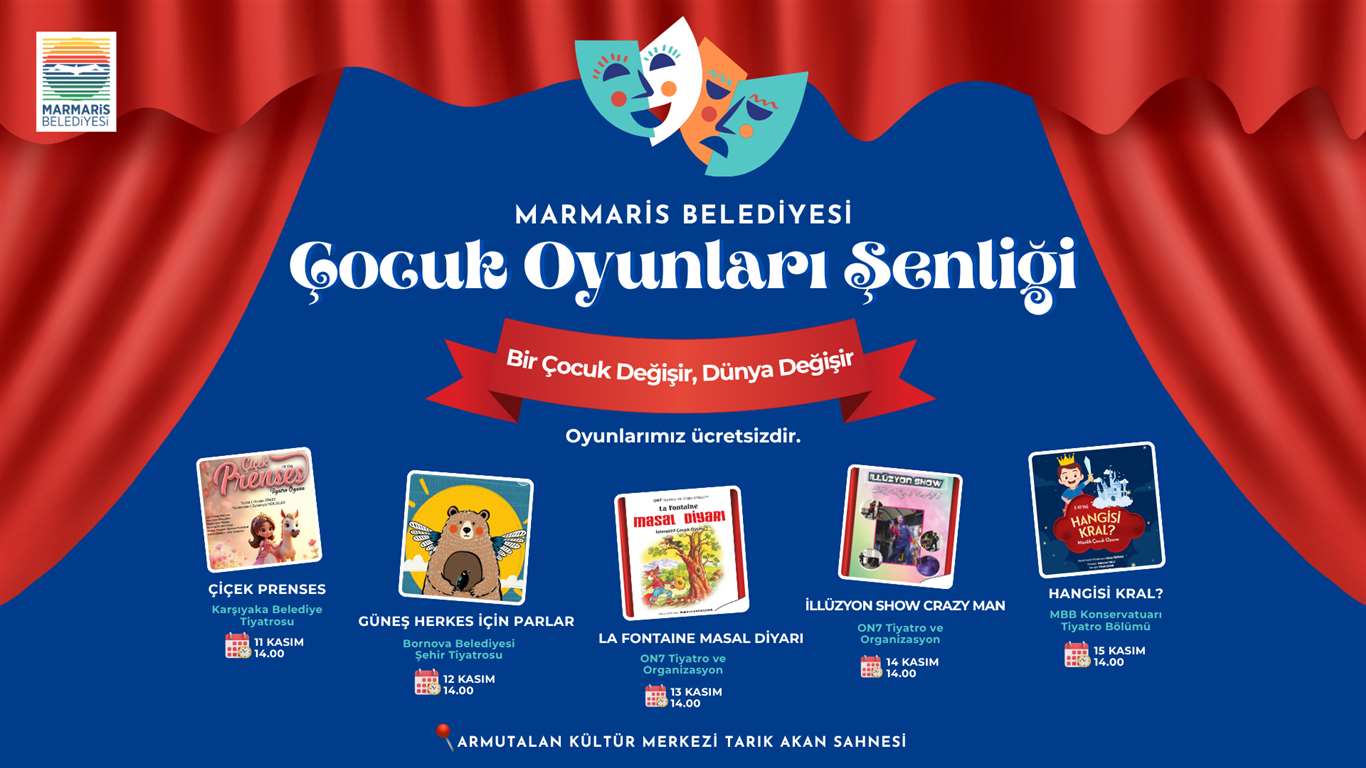  Marmaris'te ara tatilde çocuklara tiyatro şenliği haberi
