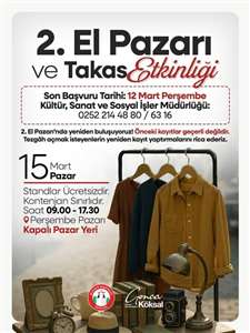 Menteşe'de 2. El Pazarı ve Takas Etkinliği 15 Mart'ta haberi