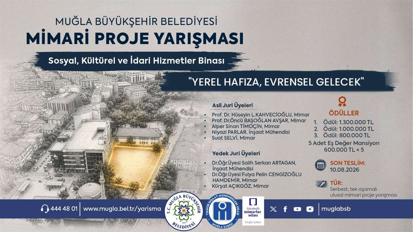 Muğla Büyükşehir Belediyesi'nden ödüllü mimari proje yarışması haberi