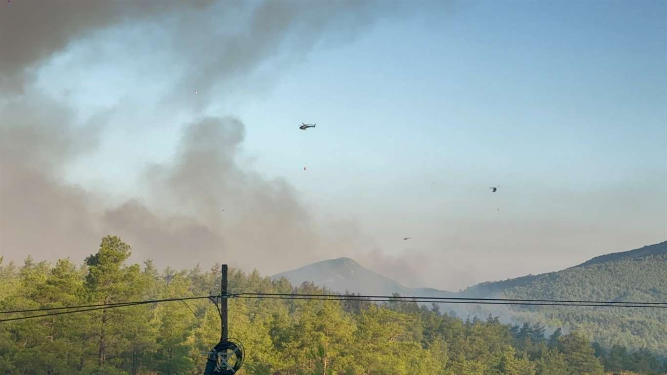 Seydikemer ve Fethiye'de orman yangını haberi