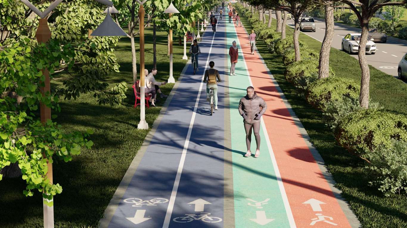 Menteşe Atatürk Bulvarı'nda yürüyüş ve bisiklet yolları yenileniyor haberi